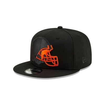 Black Cleveland Browns Hat - New Era NFL NFL Logo Elements 2.0 9FIFTY Snapback Caps USA2659471